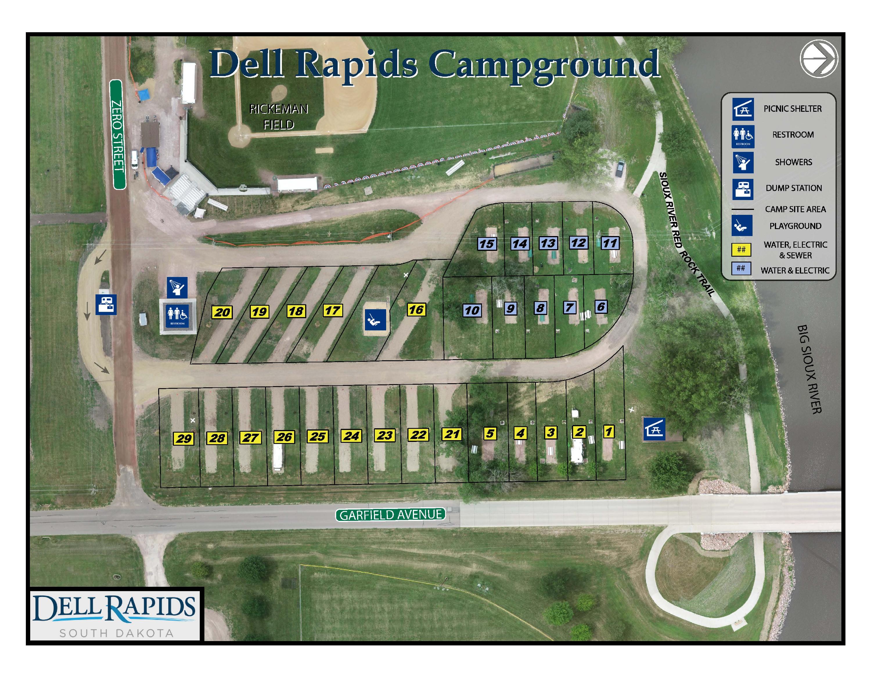 Dell Rapids Campground Map
